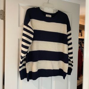 Xl navy and white striped sweater